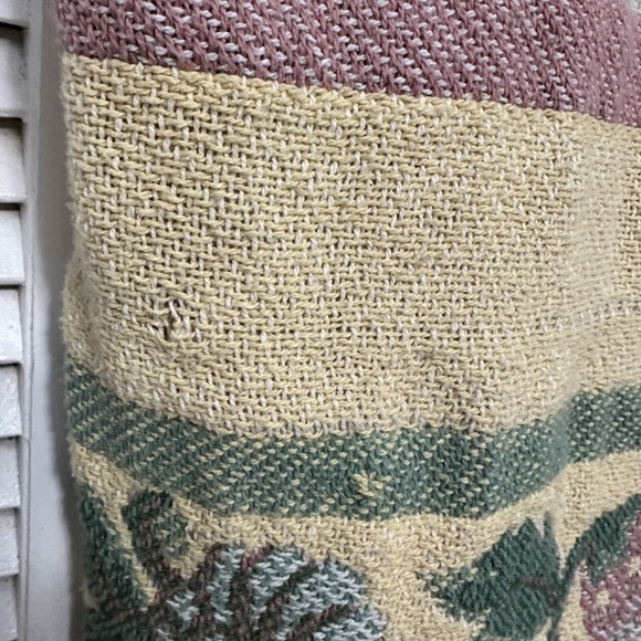 Vtg Tapestry Blanket Vest Floral Fringe Hand Made Boho Cottage Academia Size M-L - Picture 10 of 10